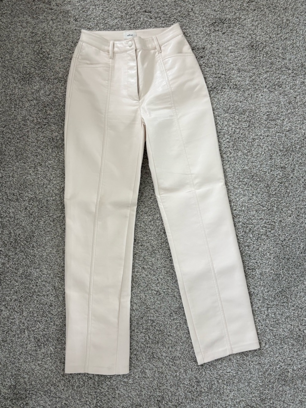 Aritzia Cream Wilfred Leather Pant
